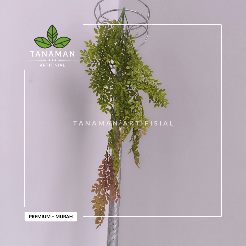 Tanaman Hias Artifisial Pohon Juntai Kelor Merah Bahan Plastik + Latex Premium + 5 Cabang Juntai