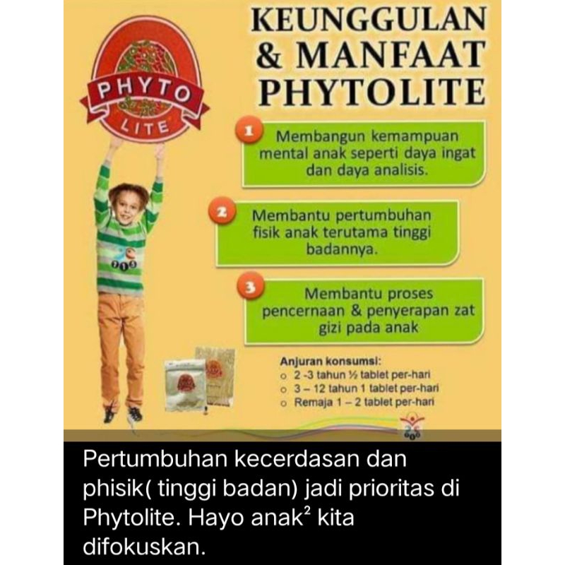 PHYTO LITE  20 Tablet vitamin otak untuk anak cerdas dan peninggi badan