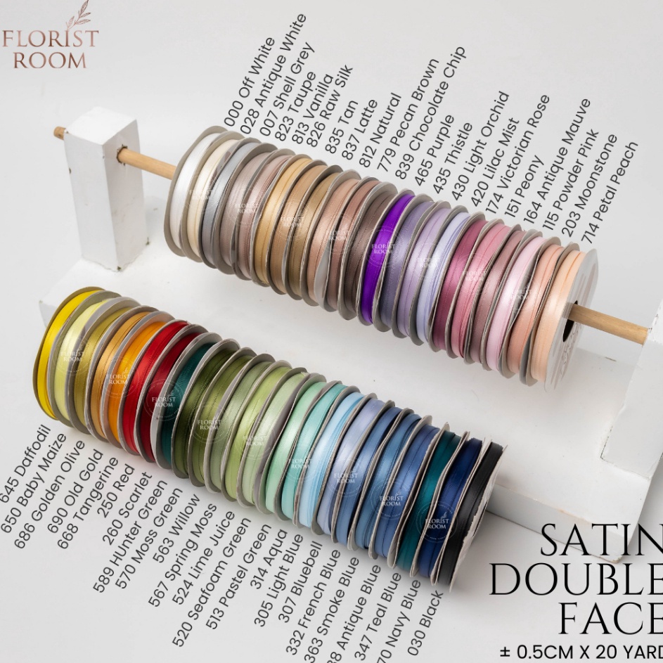 

DIJAMIN BARU Pita Satin Double Face 5cm x 2yard Satin Ribbon