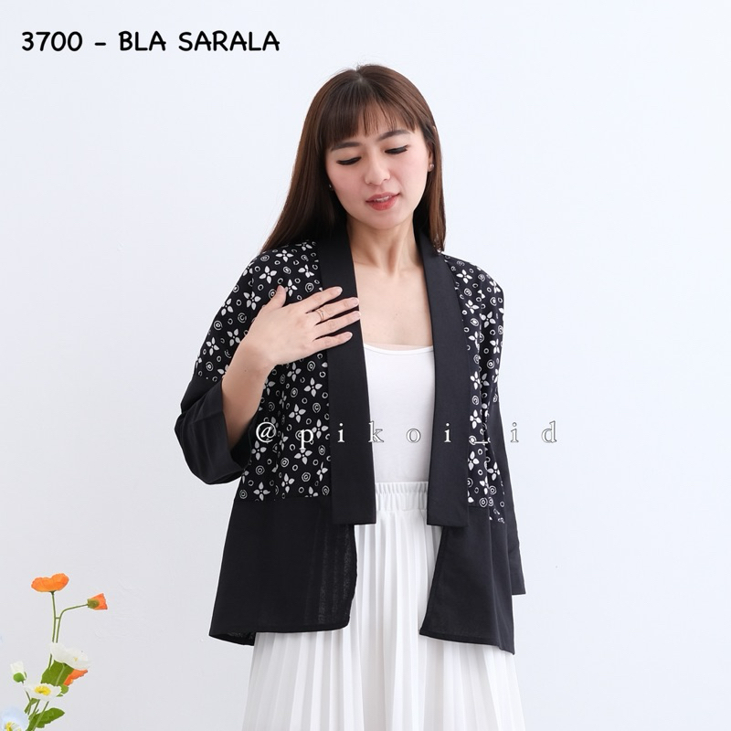 Rb Cardigan batik wanita katun linen / outer batik mix polos / cardigan lengan panjang batik wanita