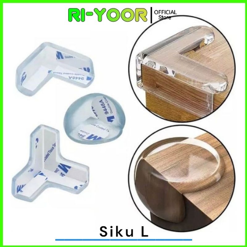 Karet Siku Pelindung Meja L Karet Anti Bentur Penahan Siku Meja Kursi Lemari Bentuk L - Siku Karet L