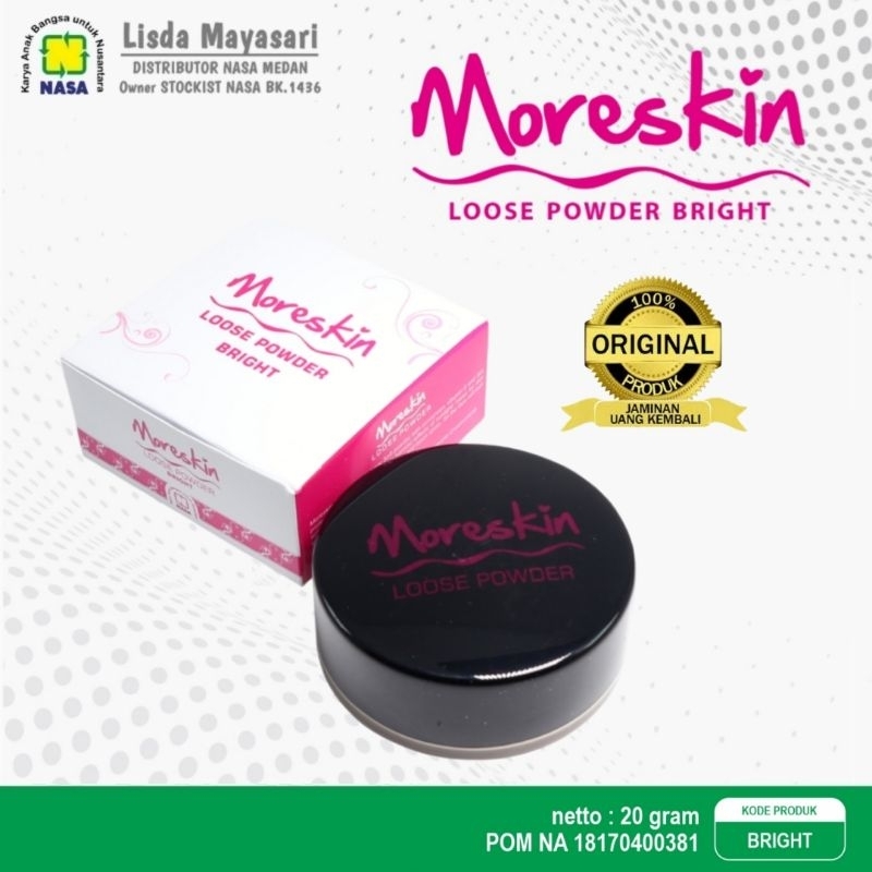 MORESKIN LOOSE POWDER BRIGHT Asli Original Ori NASA Official Store Shop Gudang Stockist Distributor 