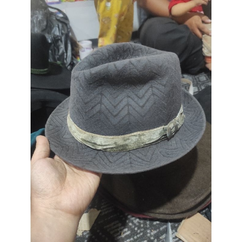 Topi Laken Koboy 100% Wool Import, Topi Laken Hitam, Topi Laken Cowboy, Topi Laken Warna Hitam, Topi