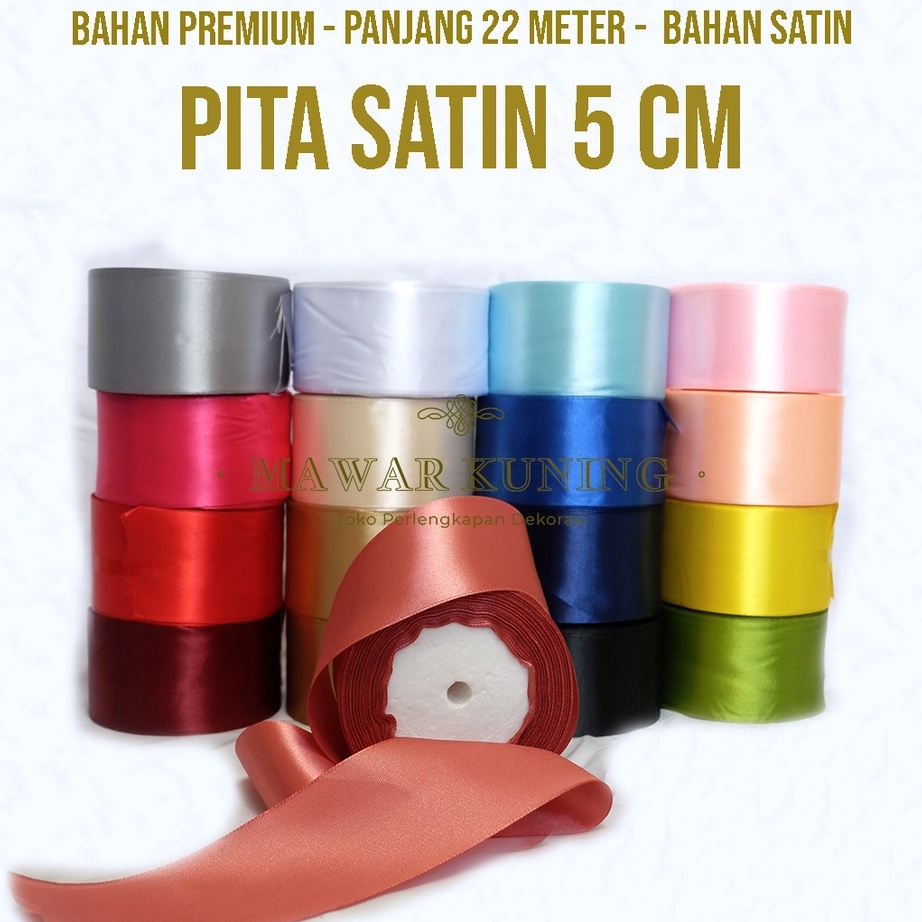 

DIJAMIN MURAH 5 CM x 22 M Pita Satin Untuk Kado Buket Bunga Hadiah Lainnya