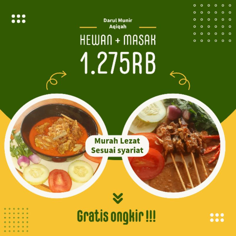 

Paket aqiqah siap saji hewan + masak