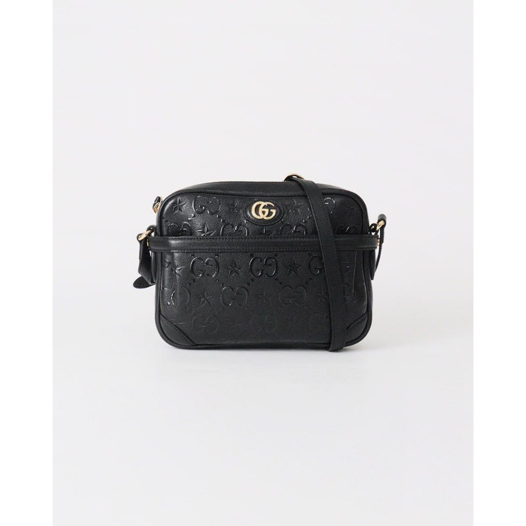 Tas Guc Camera Shoulder Bag GG Embossed Black Original