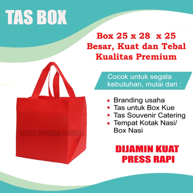 

Tas Hajatan Box Nasi 25x28x25 | Tas Box Spunbond Goodie Bag Handle | Tas Kotak Nasi Murah Tas Berkat