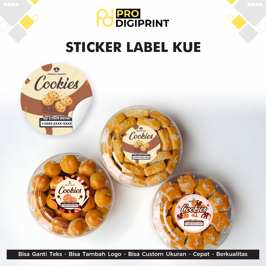 

Stiker Chromo Label Kemasaan Produk Makanan Kue Bakery Free Template ( Pro Digiprint )