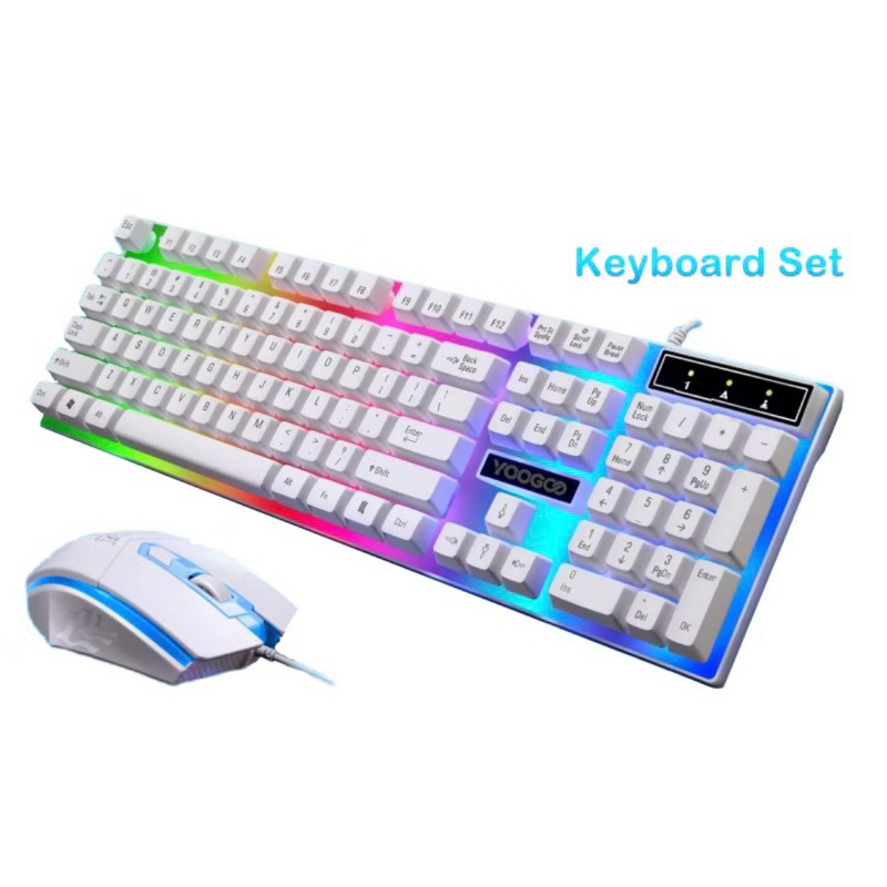 keyboard dan mouse komputer/laptop murah warna putih