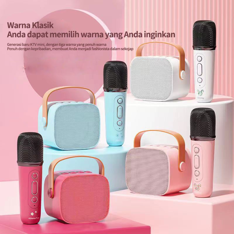 Speaker Bluetooth Karaoke 2 Mic Set Salon Bluetooth bt Speaker Karoke With Microphone