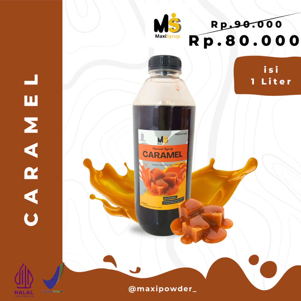 

Syrup Minuman Rasa Caramel 1Liter / Sirup Caramel Termurah / MaxiSyrup