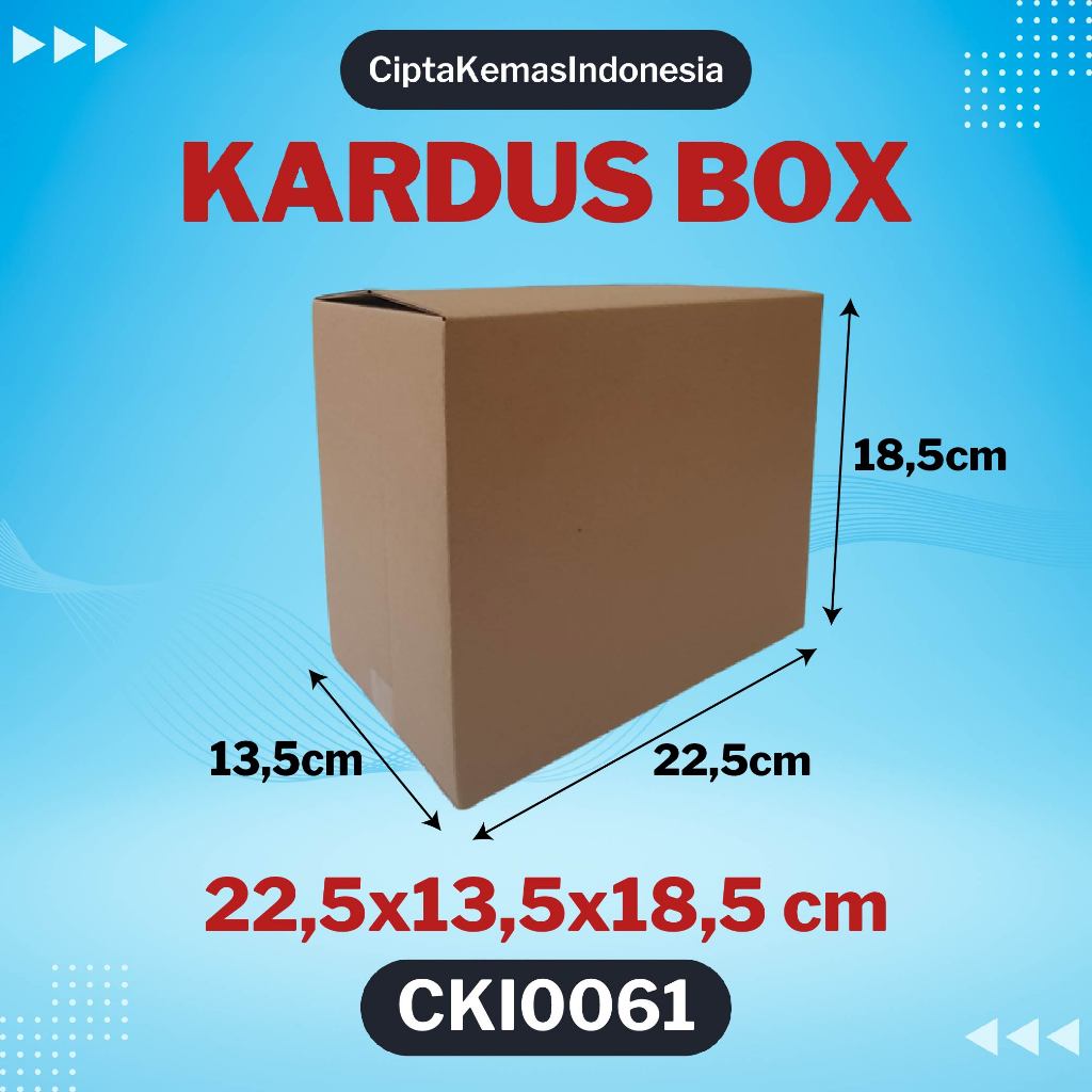 

Kardus Box Die Cut 22,5x13,5x18,5 cm Dus Packing Packaging Polos