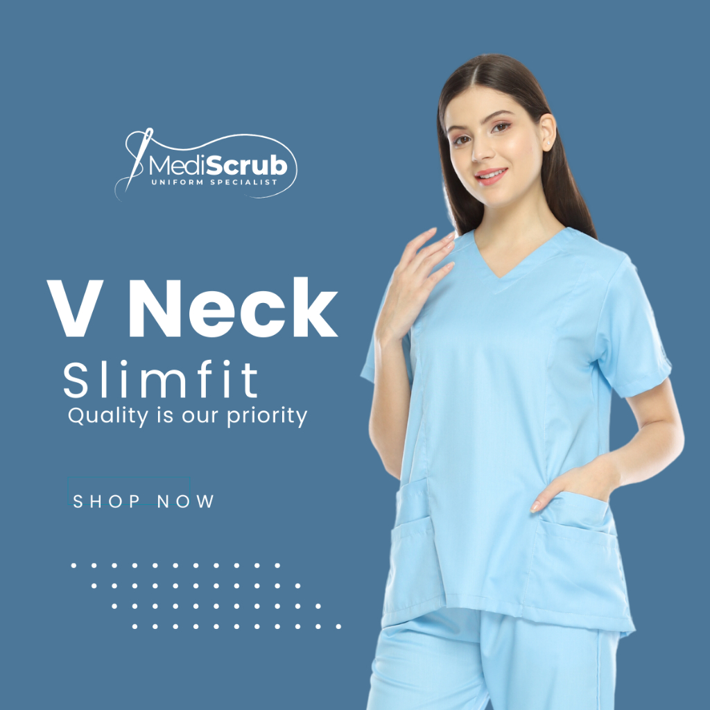 MEDISCRUB - V NECK SLIMFIT BAJU JAGA MEDIS DOKTER PERAWAT (New Collection)