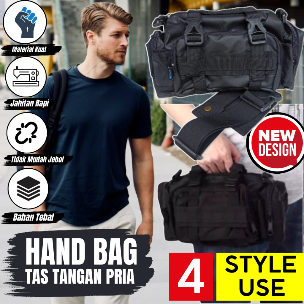 CLUTCH BAG Tas Tangan Pria Waistbag Slempang Tactical Jinjing Mini Travel Multifungsi