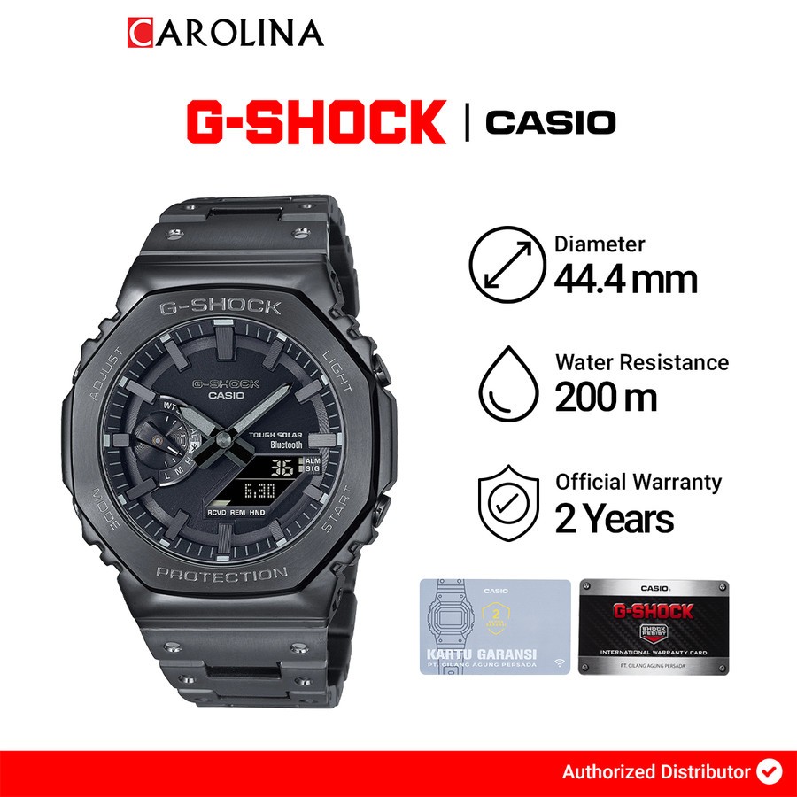 Jam Tangan Wanita Casio G-Sock X ITZY GM-B2100BD-1A Metal Covered Digital Analog Dial Dark Grey Resi