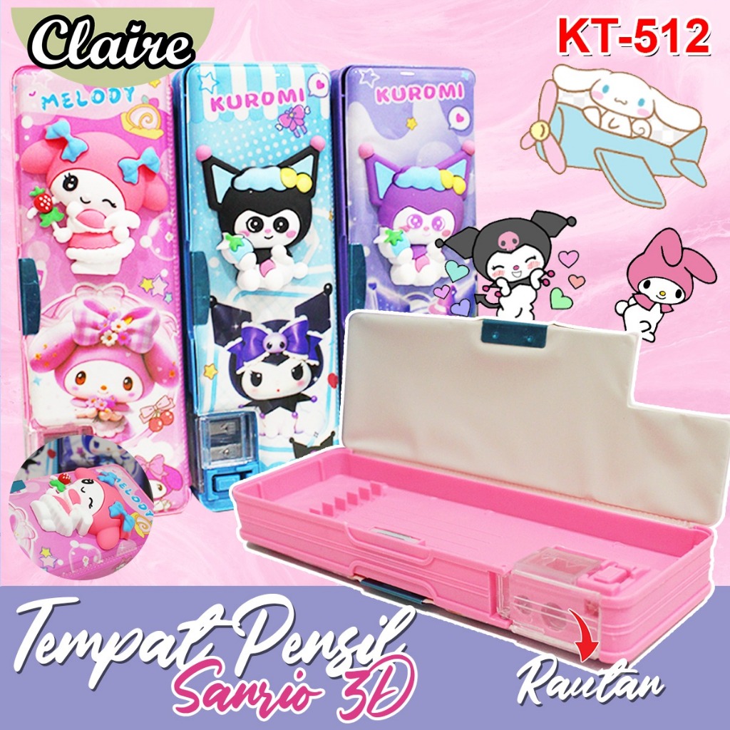 KOTAK PENSIL ANAK / KOTAK PENSIL SANRIO 3D / TEMPAT PENSIL TERBARU