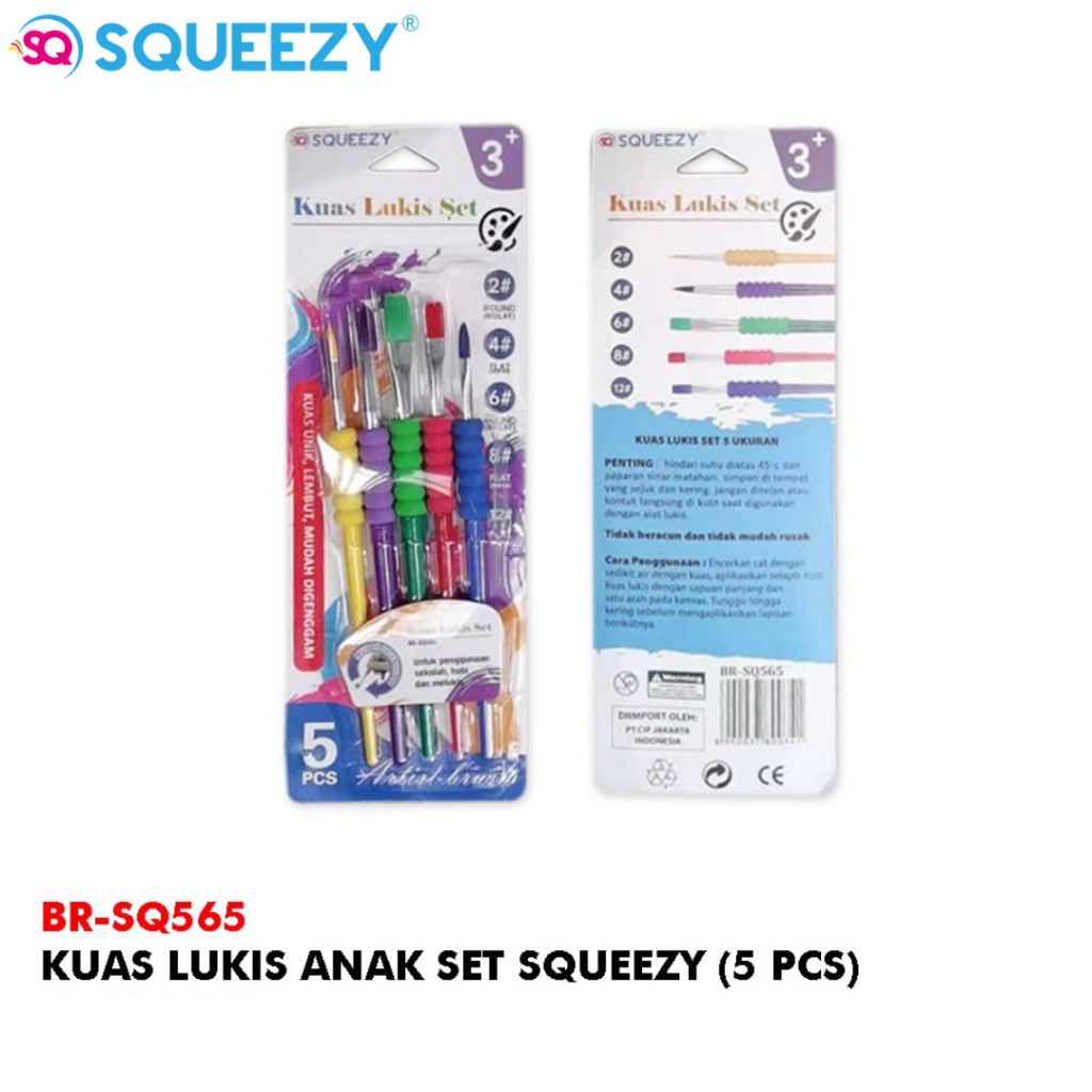 

Set Kuas Cat Air / Painting Brush / Kuas Lukis Squeezy Isi 5 Pcs
