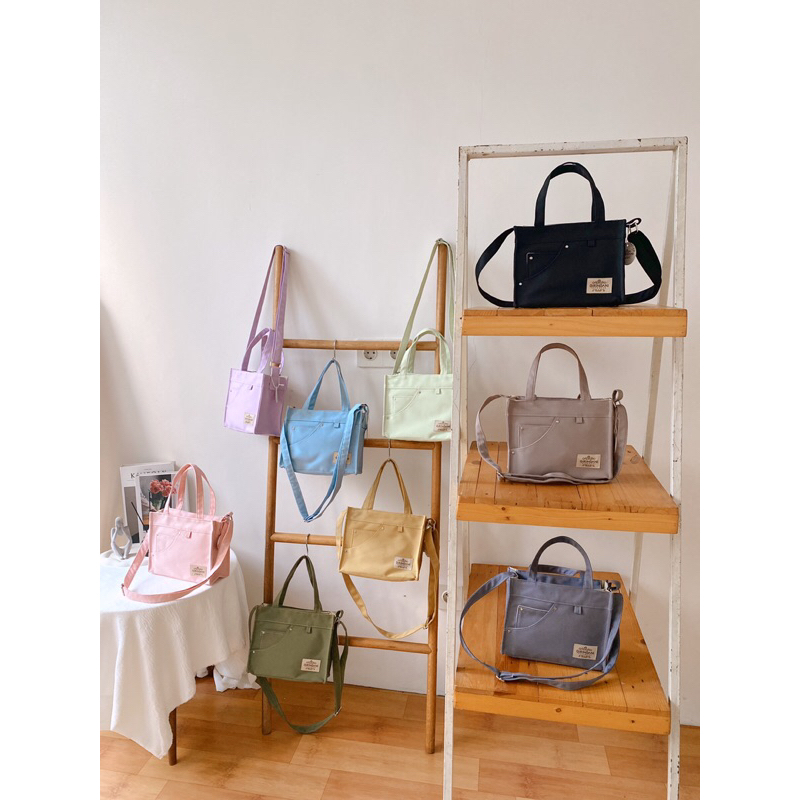 LISA BAG || tas slempang wanita || tas kanvas korea || tas main kuliah kerja || daily bag || tas kek