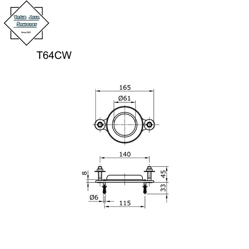 T64CW Toto Urinal Urinoir Seal Gasket U370 U370M UW447HJT1 UW447JT1