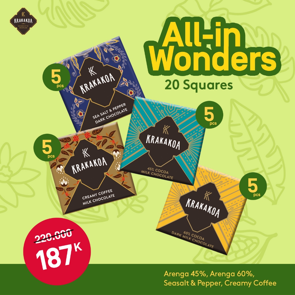 

Krakakoa Chocolate Square Bundle 20x5gr - all in wonders