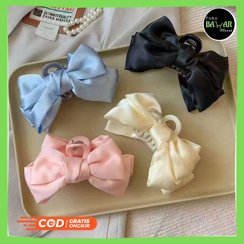 Jedai Pita / Jepit Rambut Pita Besar / Jepitan Rambut Korea Pita Satin / Jepit Rambut Model Pita