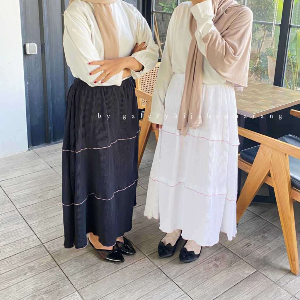 Ruffle Skirt 3 susun / rok panjang wanita / skirt korean style / rok rempel wanita / Rok Plisket Sus
