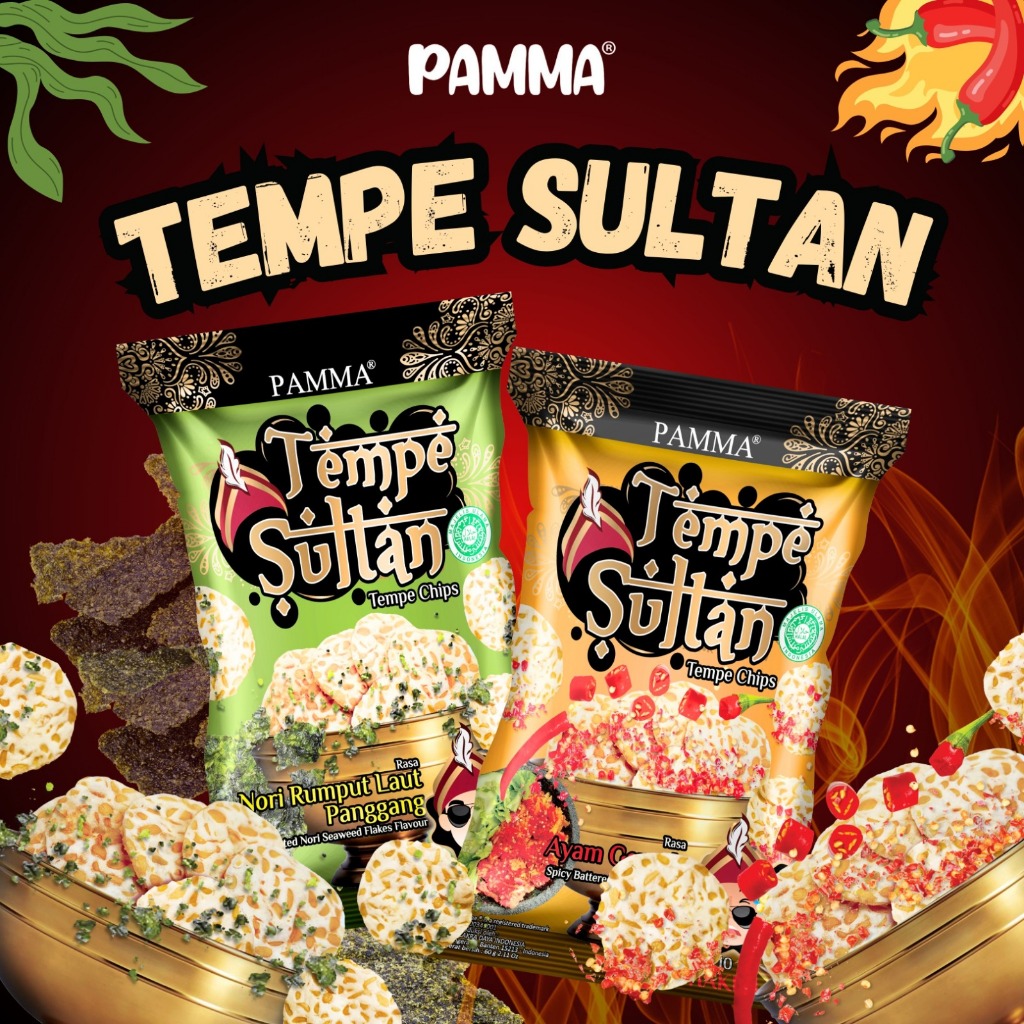 

{ KERIPIK TEMPE PAK MUH } PAMMA TEMPE SULTAN CHIPS - 60G