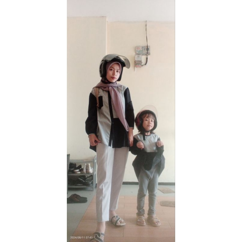 atasan kemeja couple ibu anak perempuan kekinian