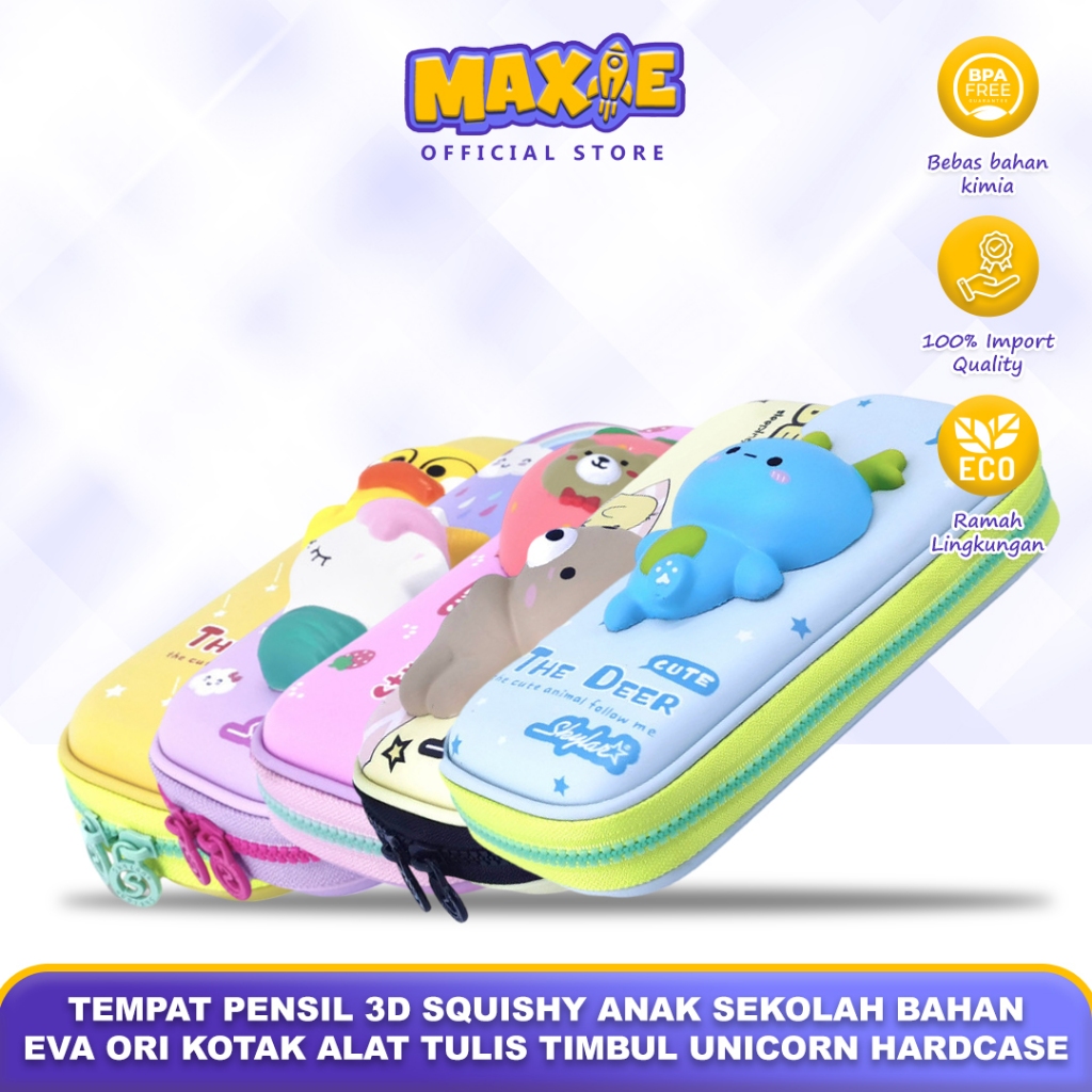 

Tempat Pensil 3D Squishy Anak Sekolah Bahan EVA Ori Kotak Alat Tulis Timbul Unicorn Hardcase