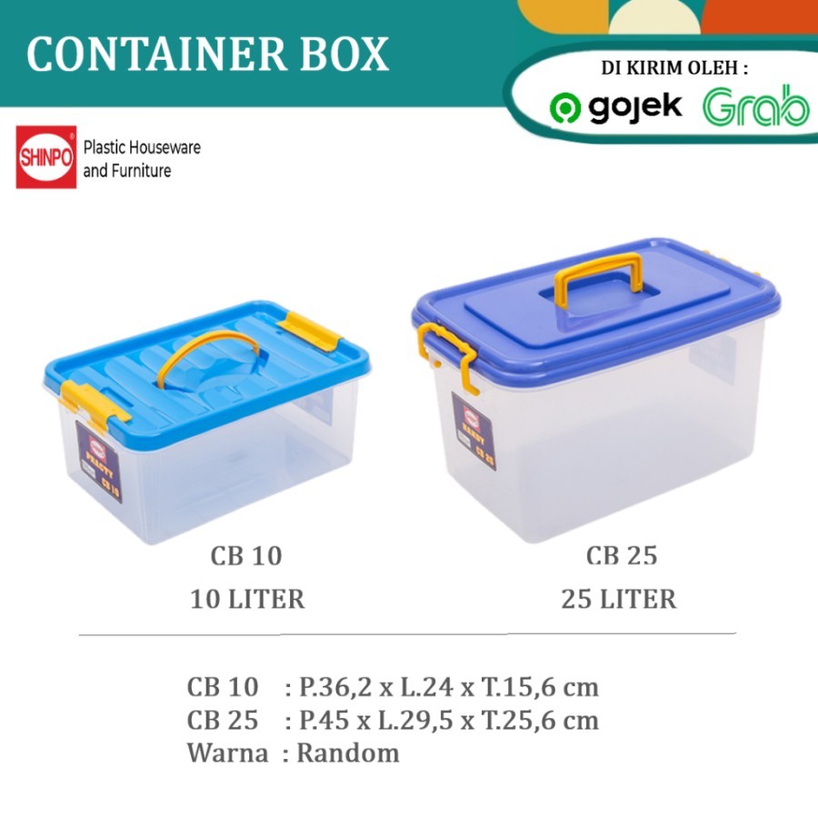 Shinpo Container Box Plastik /Storage Box Multifungsi /Box Penyimpanan CB 10 CB 25 CB 30 CB 45 CB 52