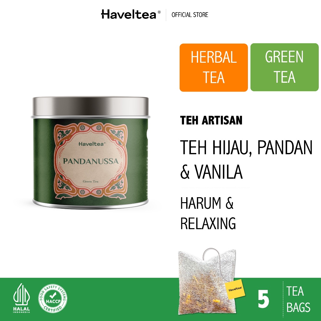 

PANDANUSSA | Mini Tin | Haveltea | Teh Hijau Pandan | Teh Premium