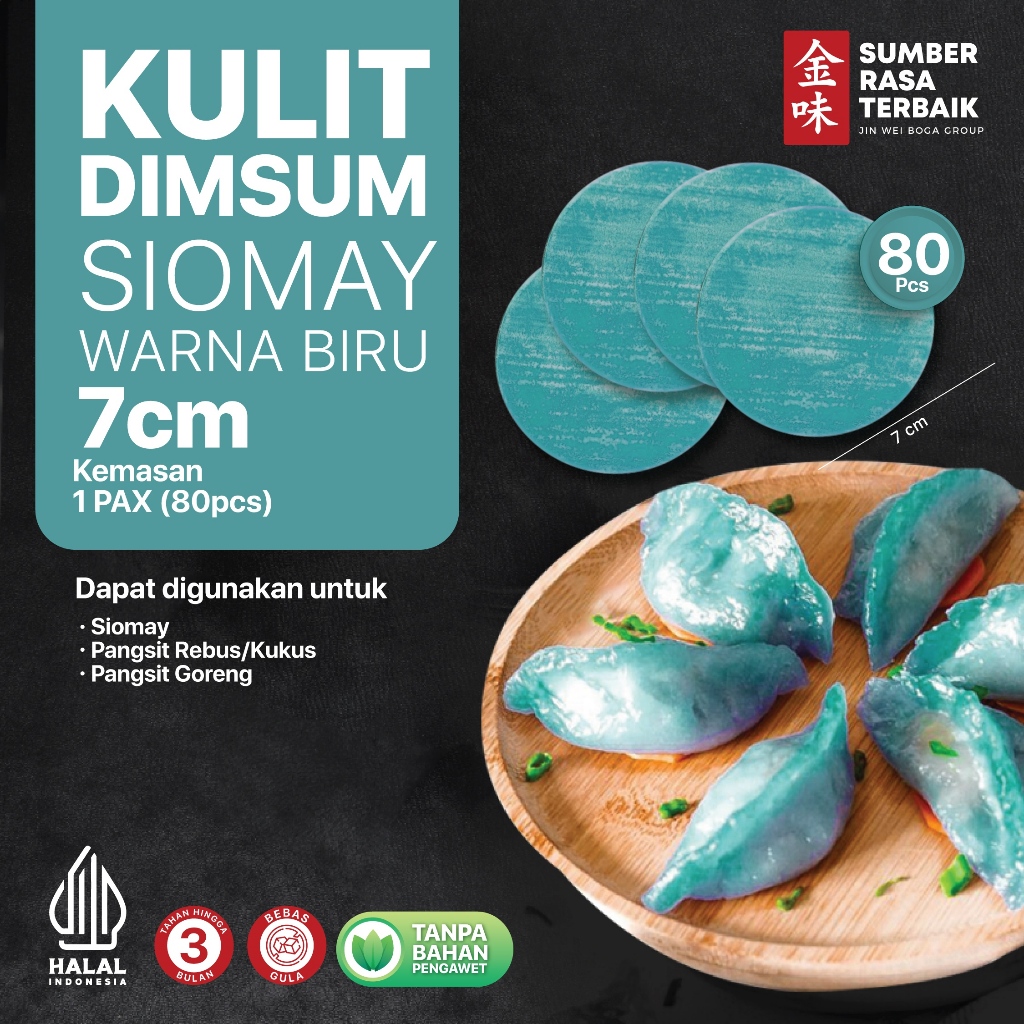 

SRT - KULIT DIMSUM SIOMAY BIRU 7CM 80PCS HALAL | TIPIS DAN TIDAK LENGKET, KUALITAS PREMIUM