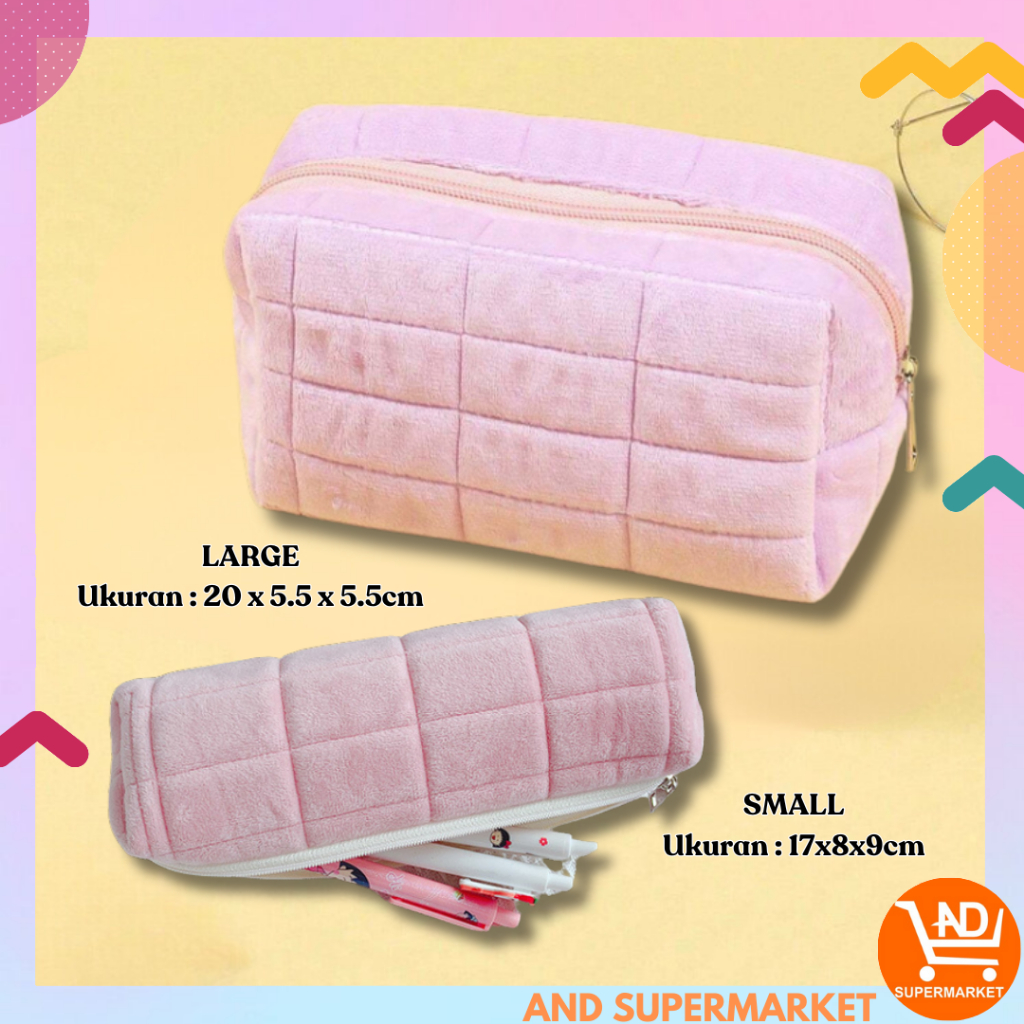

Tempat Pensil Perlengkapan Kantor Sekolah Travel Pouch Makeup Warna Pastel Lucu Murah Import TP-01