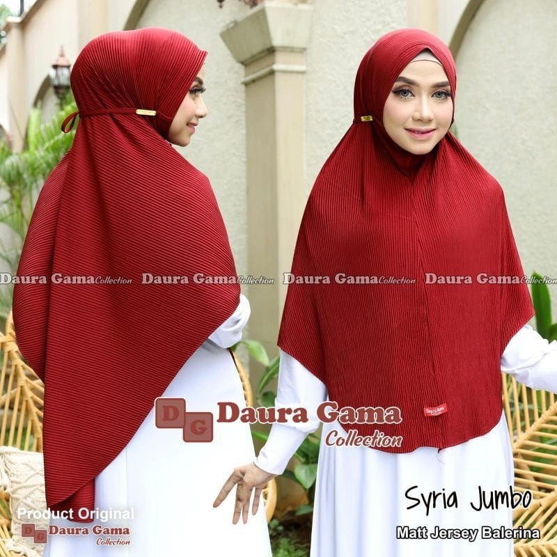 Hijab Instan Bergo DG-05 Plisket SIRIA/NON PAD Jumbo Jersey By Daura Gama