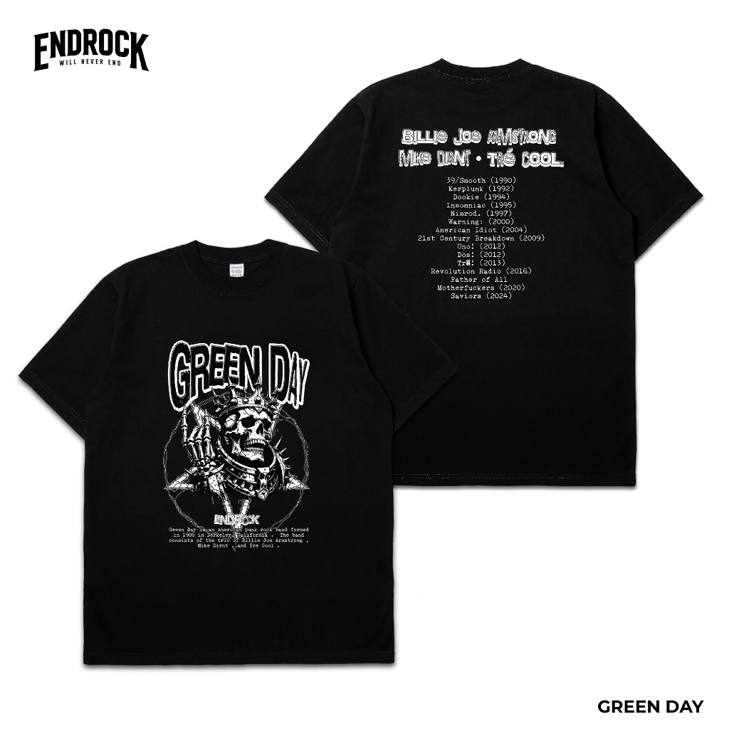 Kaos Band Endrock Tema GREENDAY | Regular Original Endrock