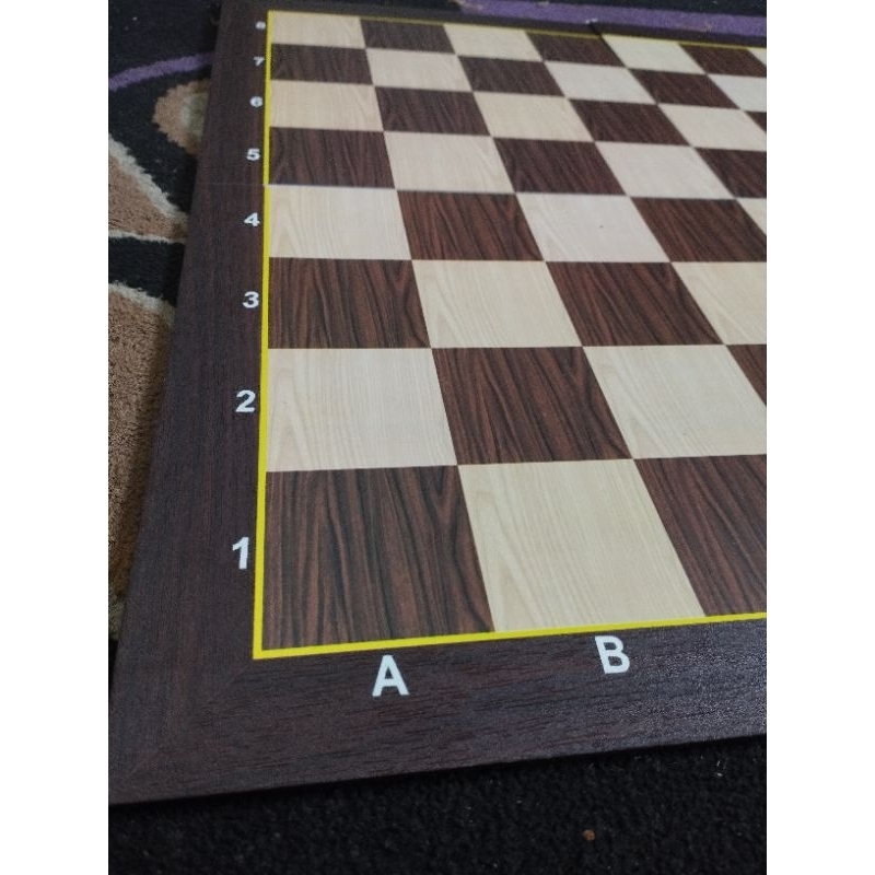 papan catur premium lipat 4 motif serat kayu