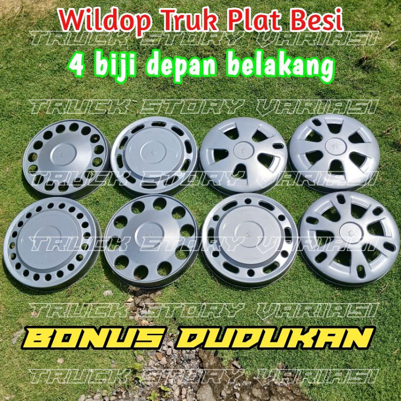 Wildop Truk Ring 15 Dan 16 Plat Besi 4biji Depan Belakang Bonus Dudukan