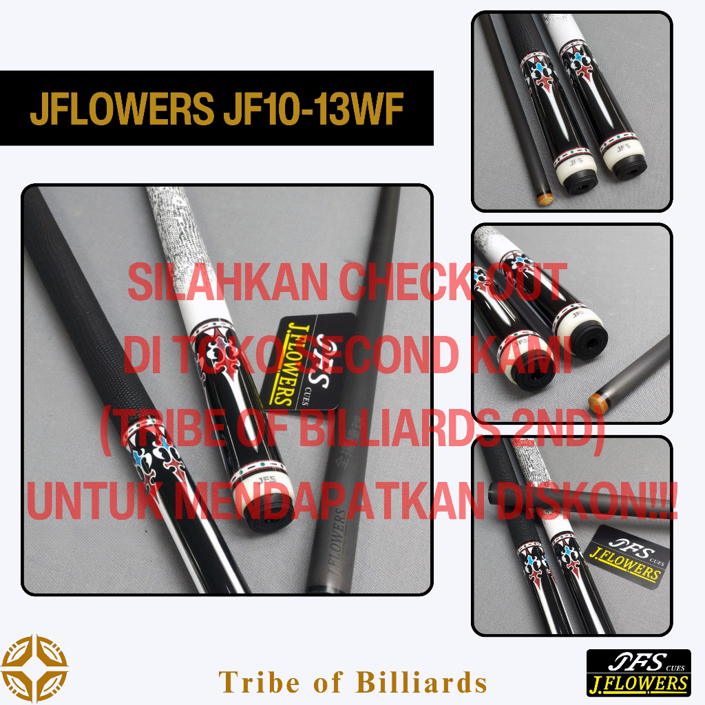 JFLOWERS - Stick Billiard - JF10-13WF (White/Putih)