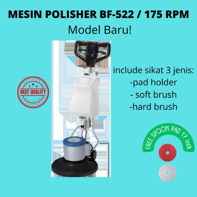 Mesin Polisher Lantai / Floor Polisher 17inch, 175 RPM (BF-522)