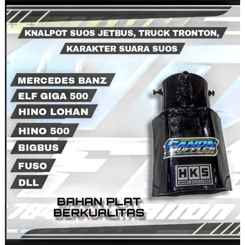 Knalpot SUOS jetbus, Truck [TRONTON] Warna hitam