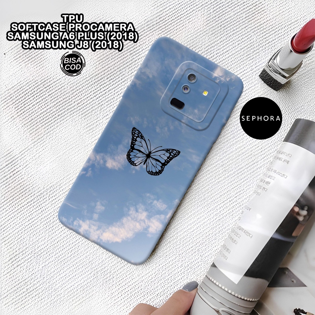 Case Samsung A6+ / J8 (2018) - Fashion Case Kupu Kupu - Softcase Samsung A6+ / J8 (2018) - Case Pro 