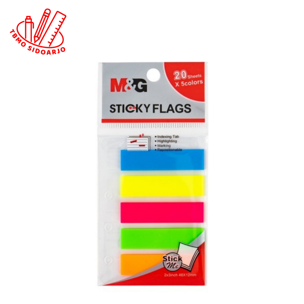 

TBMO M&G 2x3 PET Sticky Note Flags Index 20 sheets 48x12mm YS-63