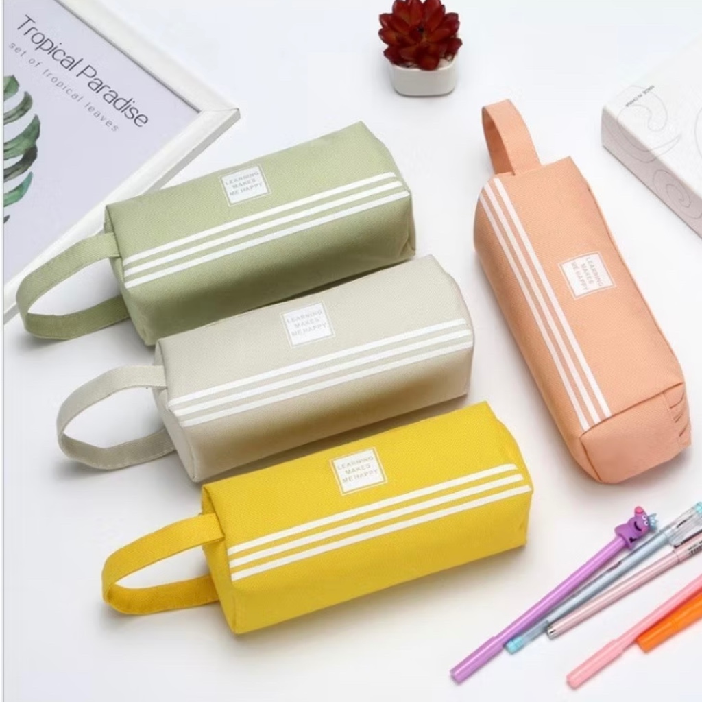 

Tempat Pensil Besar 2 Seleting Tas Make Up Kotak Pensil Serbaguna Dual Zipper Dompet Pensil 2 Layer