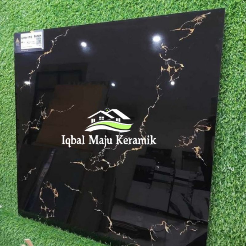 Granite Lantai 60x60 Garvita Black / Glossy