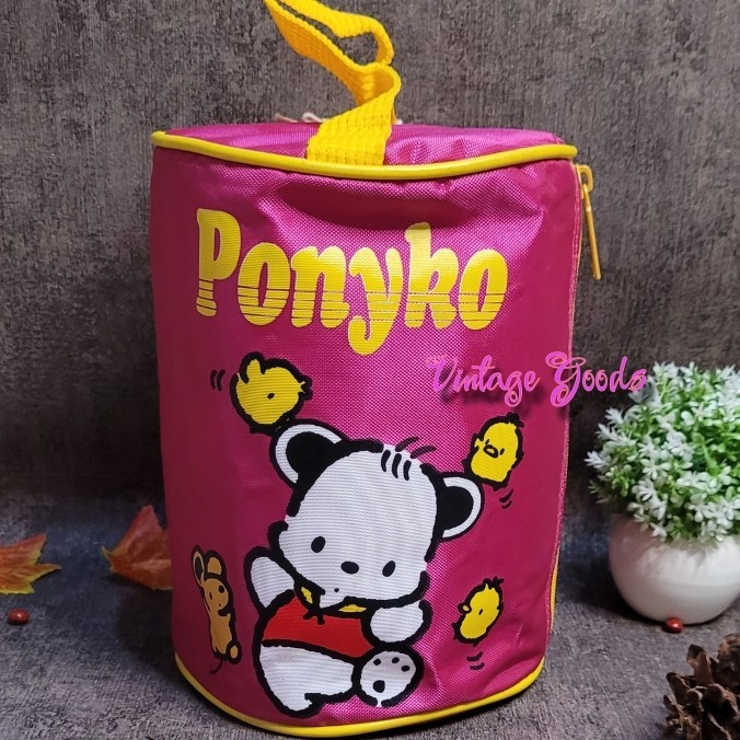 Vintage 90s Tas Tenteng Tabung Ponyko Pink