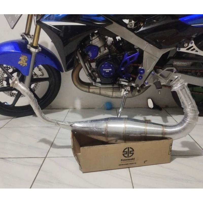 kenalpot ninja r ss rr chamber perutan kenalpot rs1 stenlis uk41 42 super kobra setinger 28