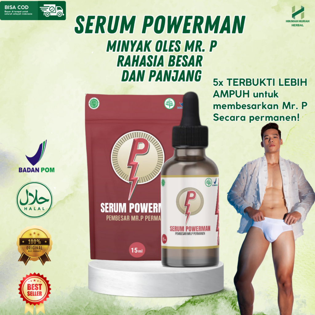 SERUM POWERMAN pembesar dan panjang Penis MR.P Ampuh Permanen BPOM HALAL 100%