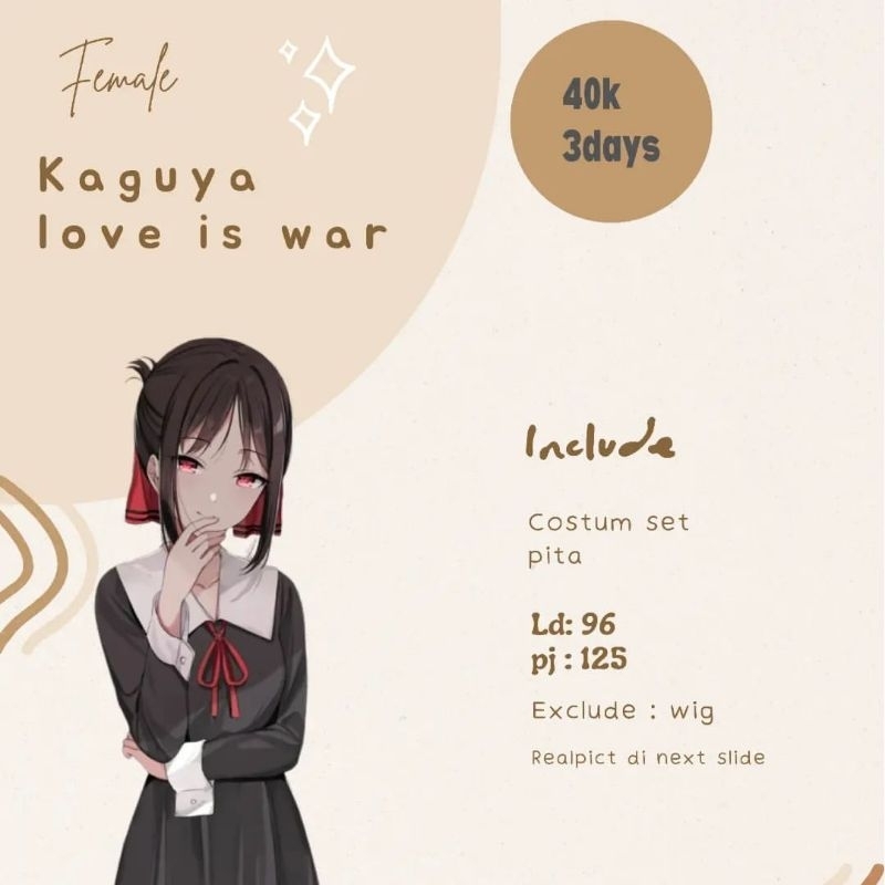 rental costum cosplay kaguya