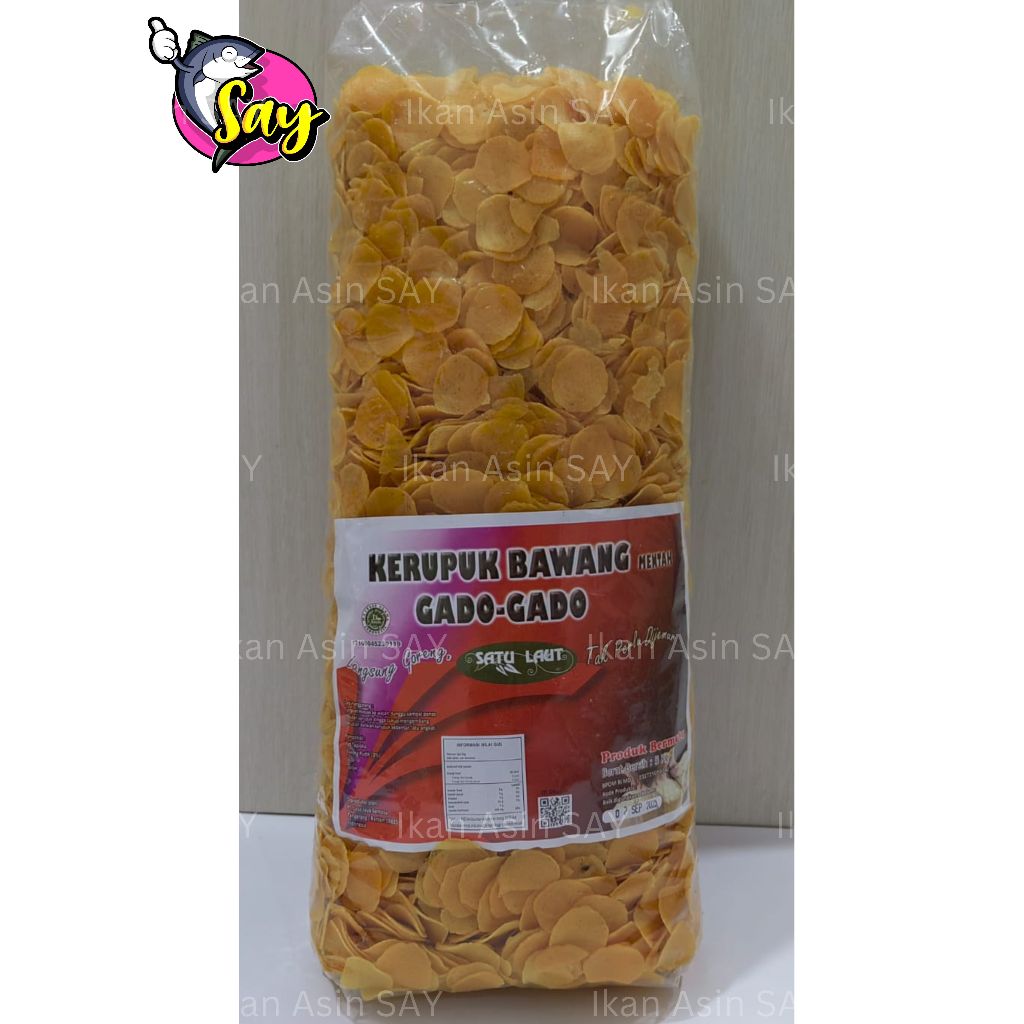 

Kerupuk Gado Gado Warna Oranye Kuning / Kerupuk Bawang 1 Ball (5kg)