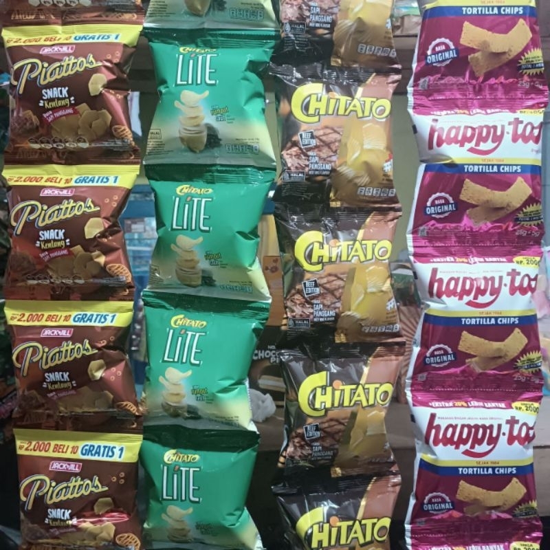 

jajan snack chitato happytos piattos 1 renteng 10 pcs viral murah